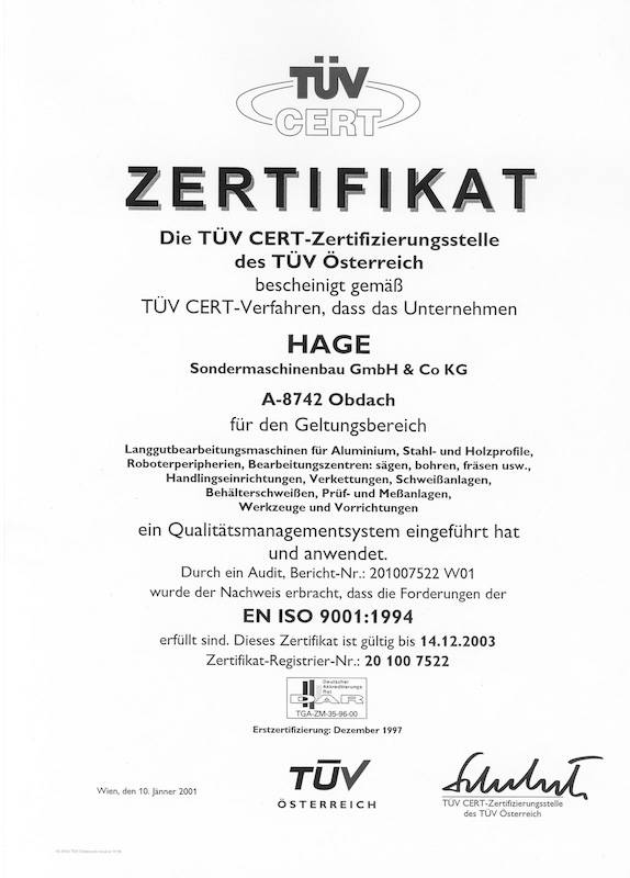 ISO 9001-Zertifizierung